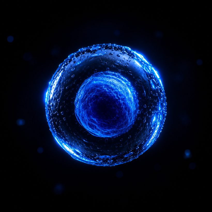 Glowing cell absorbing hydrogen